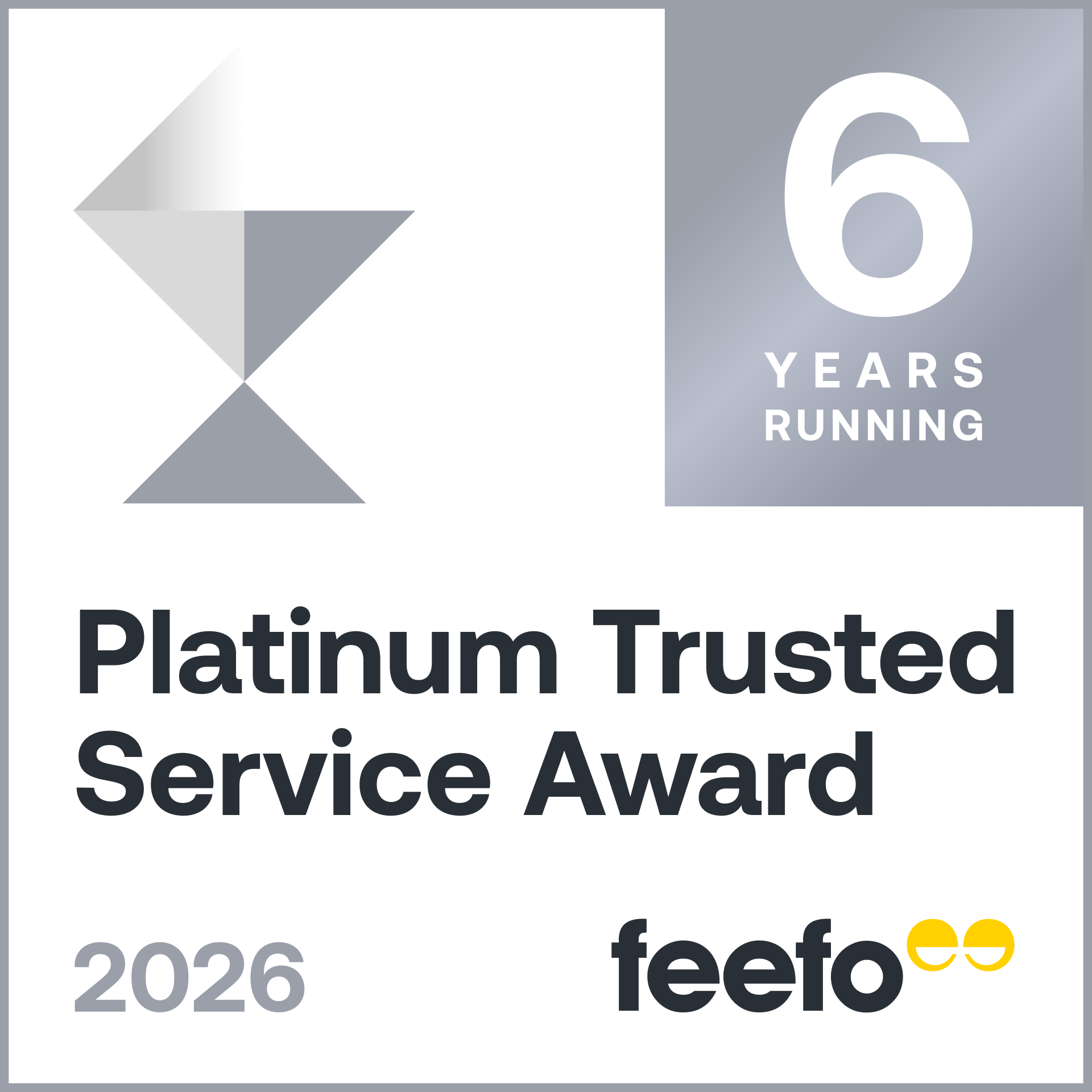 Feefo Platinum Trusted Service Award 2025