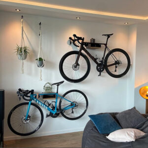 Bikes stored horizontally