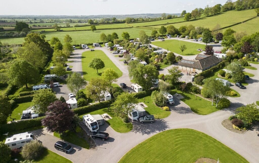 Old Oaks Caravan Park in Glastonbury, Somerset